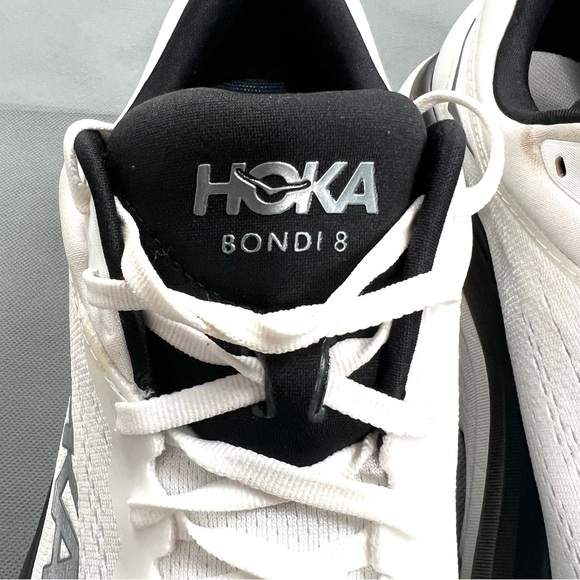 Hoka One One Bondi 8 White/Black Men’s 12.5 Great Condition! Running Shoes - Picture 2 of 15